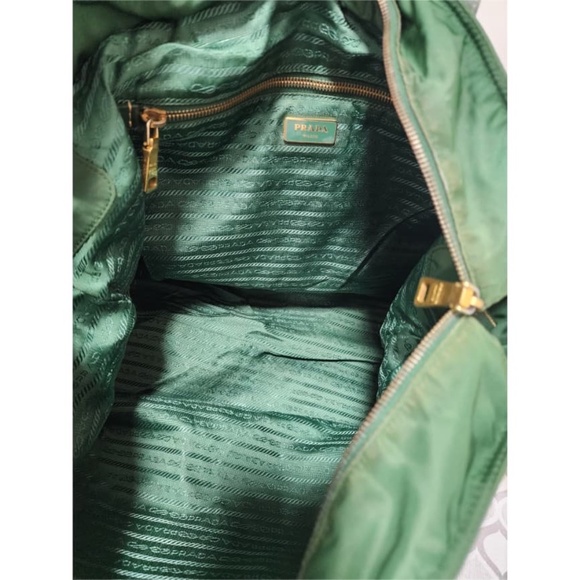 Authentic PRADA Nylon 2way Shopper Tote Bag Green - Picture 10 of 16